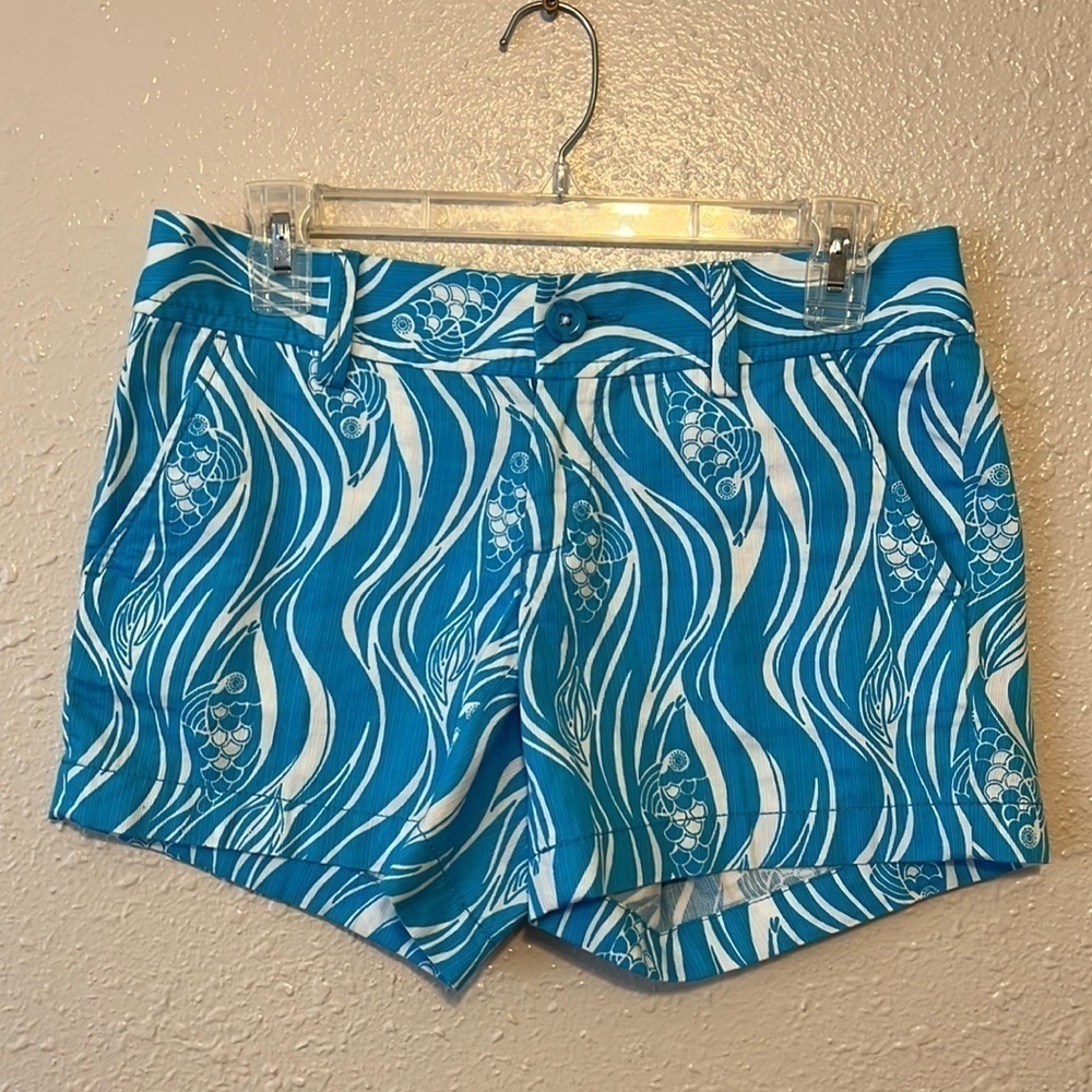 LILLY‎ Pulitzer Blue and White The Callahan Shorts Size 0